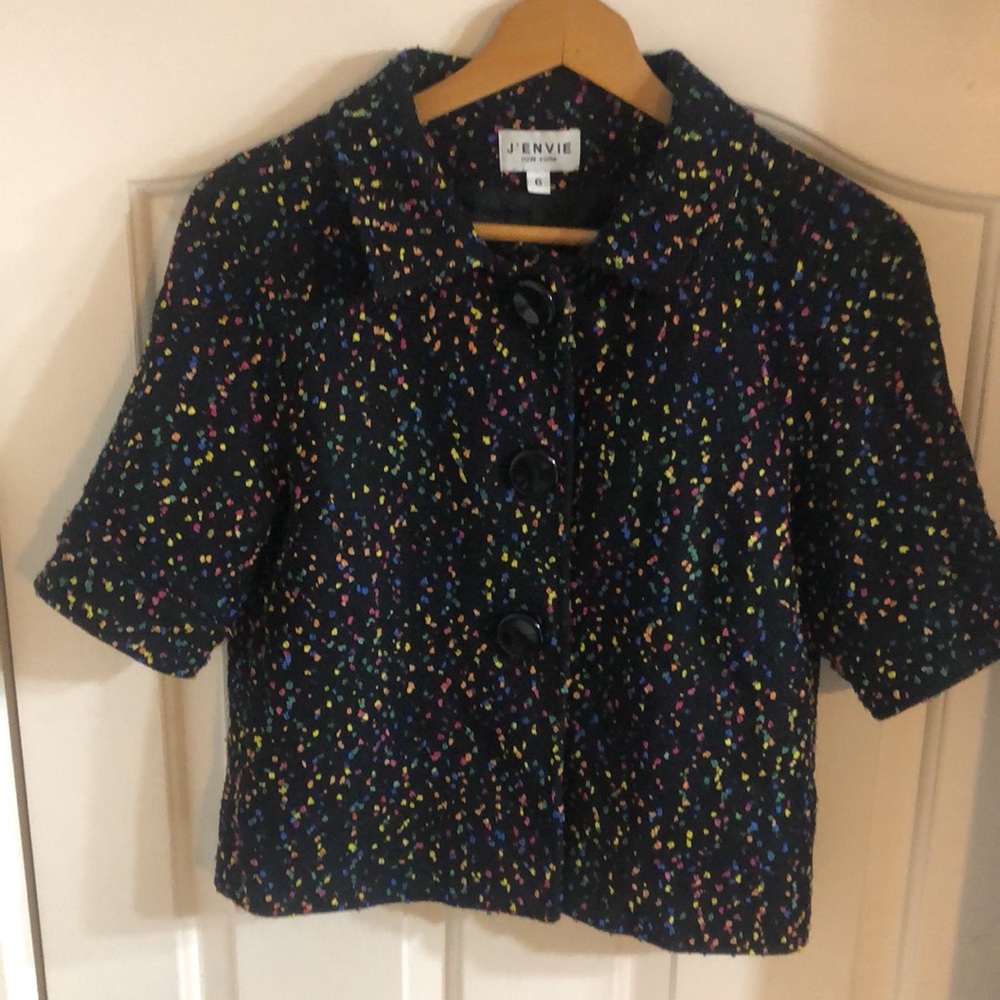 J’ENVIE New York Women’s Black Crop Wool Jacket Size 6